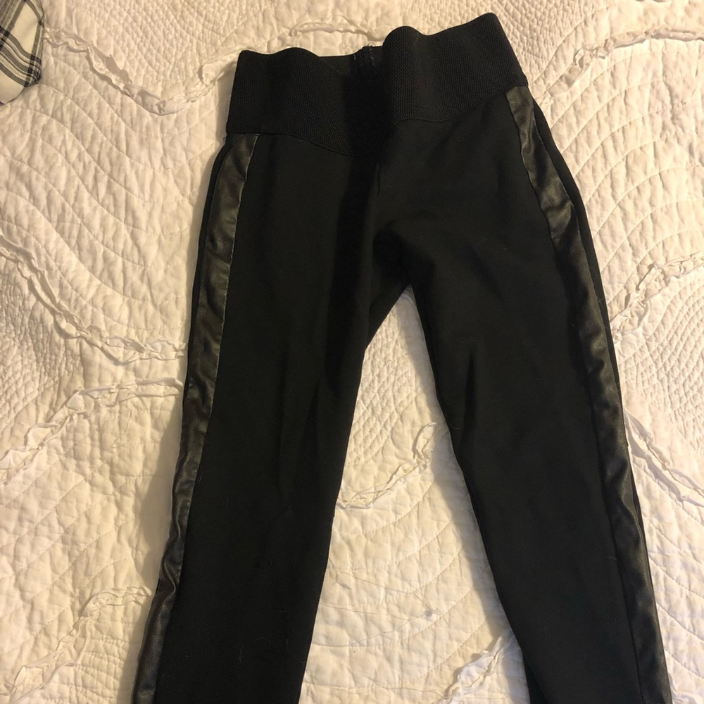 Ann Taylor Leather Panel Leggings